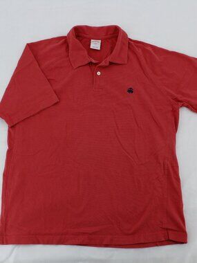 Brooks Brothers Men's Red Polo Shirt – Embroidered Logo – Classic Style – Size L